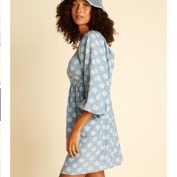 NWT Billabong x Wrangler Just A Dream Denim Dress - Picture 3 of 10
